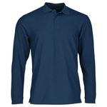 Fruit of the Loom Men's Premium Long Sleeve Polo Shirt, Navy, X-Large