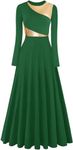 ORIDOOR Women Worship Liturgical Dance Dress Full Length Church Robe Modern Praise Dance Dress Lyrical 10-Green Medium