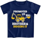 Funnycokid Big Brother Shirt 4T 3T Construction Digging It Boys Promoted to Big Brother T-Shirt for Toddler Blue Size 4 Pregnancy Gifts for Boys
