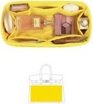 Silky Purse Organizer Insert Compatible with Berkin 35, Lightweight Luxury Bag Shaper with Multiple Pockets for Daily Use, 114 Color Options (Lime, BK35)