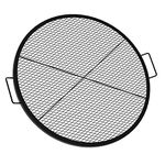 Onlyfire 36 Inch X-Marks Fire Pit Grill Cooking Grate, Heavy Duty Round Campfire Grill Grate with Handle