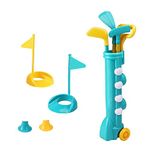 UJEAVETTE Kids Golf Club Set, Putter, Balls, Blue & Yellow, 48.5cm (19.09 inches), Unisex, Children Aged 3-8 Years