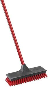 Libman Commercial 547 Floor Scrub, Steel Handle, 10.5" Wide, Red and Black (Pack of 6)