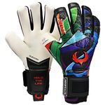 Renegade GK Limited Edition Rogue Freestyle Goalie Gloves with Finger Protection | 4mm Giga Grip | Blue, Green, Red Football Goalkeeper Gloves (Size 11, Adult, Neg. Cut, Level 4+)