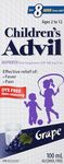 Children's Advil (100 ML, Grape Flavour) Ibuprofen Suspension Dye Free Temporary Fever Reducer