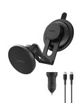 Belkin BoostCharge Qi2 Wireless Car Charger, Magnetic Car Phone Holder & Vent Mount with USB C Cable, MagSafe Compatible Fast Charging Phone Holder for iPhone, Galaxy, Pixelsnap & More - Black