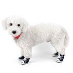 Zunea Denim Canvas Dog Shoes Puppy Lace up Sneaker Summer Walking Dog Booties Non Slip Sport Casual Pet Boots Paw Protectors for Chihuahua Doggies - 4#