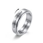 Personalized mens wedding band/black stainless steel titanium ring for him,Mens promise rings engraved,Customized engagement gifts for fiance/boyfriend,4mm/6mm/8mm/10mm bands anillos para hombre,