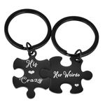 2PCS Couples Gifts Valentines Gift for Him Her Matching Couples Keychain for Boyfriend Girlfriend Birthday Anniversary Christmas Gifts for Best Friend