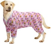 CuteBone Big Dog Clothes Pitbull Golden Retriever Post Surgery Suit Stretchy Calming Anxiety Pet Pajamas Shirts Shedding Suits Onesie for Medium/Large Sized Dogs Labrador Bully ZP20M