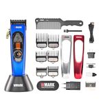 WMARK Men Ng-9004 Ultra Premium Professional 10000 Rpm Magnetic Maglev Motor Zero Gapped Hair Clipper High Precision Fade Blade With Dlc Process 6 Guide Comb Taper Lever Adaptor Charging Pod & Stand