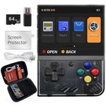 Miyoo Mini Plus Portable Game Console 3.5 Inch Retro Handheld Game Console Support 10,000+ Games, with Storage Bag (Black 64G)
