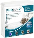 PlushDeluxe Zippered Mattress Encasement, Waterproof, Bed Bug & Dust Mite Proof 6-Sided Protector Cover, (Fits 9-12 Inches H) Twin