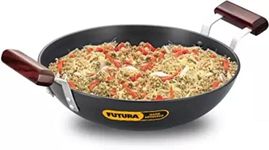 Hawkins Futura 2.75 Litre Deep Fry Pan, Hard Anodised Kadai with Stainless Steel Lid, Round Bottom Kadhai, Black (AK275S)