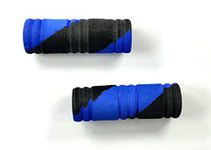 A2D? 2609. DH-B.B Abstract Design Bike Comfort Riding Foam Rubber Bike Handle Grips Covers Set of 2 Black n Blue for Bajaj Pulsar 150 F