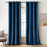 Woaboy Super Soft Velvet Curtains 90 Drop for Living Room Luxury Eyelet Drapes Blackout for Bedroom Window Treatment Thermal Insulated Soundproof & Room Darkening W 46 x L 90 Peacock Blue 2 Panels