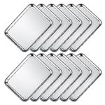 Wildone Sheet Pan Set Baking Sheet Cookie Sheet Baking Pan Toaster Oven Pans, 12 PCS Stainless Steel Baking Tray Cookie Pan, Heavy Duty & Dishwasher Safe, 9 x 6.7 x 1 Inches