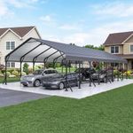 Aoxun 20x40 Metal Carport, Heavy Duty Car Garage with Galvanized Roof, Reinforced Frame, Car Tent Garage Shelter for Car, Pickup, Truck, Boat