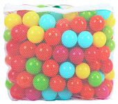 BalanceFrom 2.3-Inch Phthalate Free BPA Free Non-Toxic Crush Proof Play Balls Pit Balls- 6 Bright Colors in Reusable and Durable Storage Mesh Bag with Zipper, 100-Count