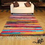 Recycle Mat Handmade Cotton Multi Colored Chindi Rag Area Rug (120x180)