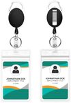 2 Pack ID Badge Holder with Clip Ba