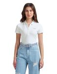 U.S. POLO ASSN. Women's Rice Stitch Logo Polo Shirt (UWSS24PTS064_White_M)