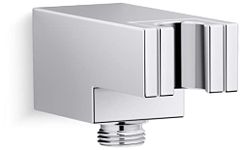 KOHLER 26310-CP Statement™ Wall-Mount handshower Holder with Supply Elbow and Check Valve, Polished Chrome