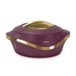 MILTON Pearl 1000 Inner Stainless Steel Casserole, 860 ml, Maroon | BPA Free | Food Grade | Easy to Carry | Easy to Store | Chapati | Roti | Curd Maker