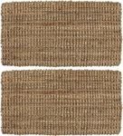 4All Jute Coir Doormat for Outdoor Indoor Entrance Backdoor Garage or Garden Handwoven Coconut Coir Knotted Non Slip Floor Mat Dirt Scraper (Pack of 2)