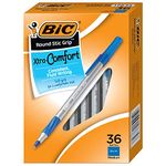 BIC Round Stic Grip Xtra Comfort Ball Pen, Medium Point (1.2 mm), Blue, 36-Count