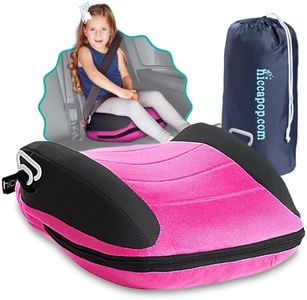 Hiccapop UberBoost Inflatable Booster Car Seat | Blow up Narrow Backless Booster Car Seat for Travel | Portable Booster Seat for Toddlers, Kids, Child | Pink/Black