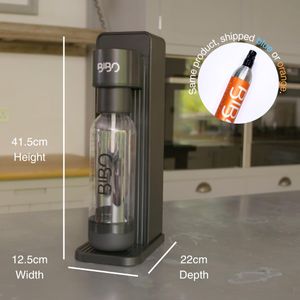BIBO Sparkling Water Maker Bundle – 60L CO2, 4 BPA-Free Bottles, Black
