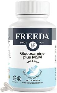 FREEDA Glucosamine MSM - Vegan Glucosamine with MSM Supplement - Bone & Joint Health Supplement - Vegetarian Glucosamine Without Shellfish - Bone & Joint, Knee Supplement for Mobility (250 Capsules)