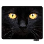 NICOKEE Cat Rectangle Gaming Mousepad The Black Cat in The Dark Mouse Pad Mouse Mat for Computer Desk Laptop Office 9.5 X 7.9 Inch Non-Slip Rubber