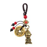 Mansiyuyee The Monkey King Sun Wukong Statue Keychain with Five Feng Shui Coins, Zodiac Monkey Lucky Charms Good Luck Keychain Tassel