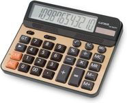 Desktop Calculator Solar Battery Dual Power with 12-Digit Large LCD Display and Large Computer Keys Standard Function Calculator for Home Office School