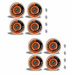 Jaspo Roller/Quad Skate, Inline Wheels With Bearings for Skating and Skateboard - Multipack (Orange, Pack of 8)