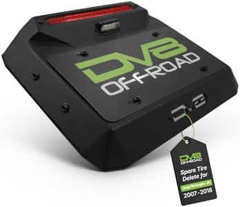 DV8 Offroad Spare Tire Delete Kit Compatible with Jeep Wrangler JK 2007-2018 - Maximizes Departure Angle for Rock Crawling, Includes LED License Plate Light & Watertight Plug