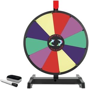 Hooomyai 15" Tabletop Spinning Prize Wheel 10 Slots with Durable Base Stand Spin Wheel for Prizes Dry Erase Prize Wheel with Dry Erase Markers and Eraser for Carnival Trade Show Party