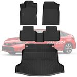 AltraVos Floor Mats & Trunk Mat for 2022 2023 2024 Honda Civic Hatchback（Only Fit Hatchback）,TPE All Weather Protection 2 Rows Full Set Car Floor Liners with Cargo Liner Accessory-Black