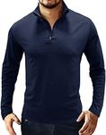 Perturga Men's Shirts 1/4 Zip Up Lo