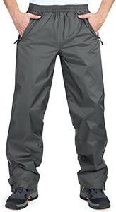 33,000ft Men's Rain Pants - Waterproof & Windproof Outdoor Pants for Hiking, Fishing - Grey