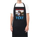 Be Buz Customise Any Text Any Photo Any Colour Printed Apron For Kitchen BBQ grill chef Aprons for Men Women Create Personalised Apron with Pockets Custom Apron gift for Him Her (Any Text/Photo)