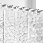 OTraki Long Shower Curtain Semi Clear 72 x 78 inch 3D Water Cube Design EVA Plastic Transparent Bath Shower Curtains Stall Bathtub Bathroom Waterproof Liner with 12 Grommets Hooks 182 x 200 cm