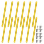 Sulythw 12 Pcs Monkey Bars for Backyards 21 Inch Playground Children Indoor and Outdoor Swing Bar Climbing Kit Ladder Rungs for Playset, Swingset, Jungle Gym, Safety Climbing Handles (Yellow)