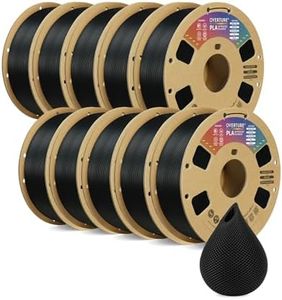 OVERTURE 10KG Bundle PLA Filament 1.75mm, Neatly Wound 3D Printer Filament 10 Pack 1kg Spool (22.2lbs), Dimensional Accuracy +/- 0.02 mm, Fit Most FDM 3D Printers (Black 10-Pack)