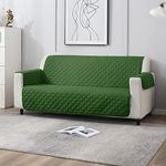 HOKIPO 3 Seater Quilted Polyester Sofa Cover Mat, 170x184 cm, Forest Green (AR-4665-M8)