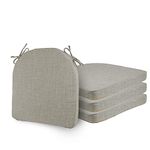 ELFJOY Set of 4 Chair Cushions for Dining Chairs with Ties 17x17x2 inches Non Slip Office Chair Cushion and Seat Cushion with Removable Cover,Grey