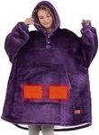 Degrees of Comfort Heated Wearable Blanket, Cordless Electric Heating Hoodie Battery Powered, Warm Sherpa Sweatshirt Valentines Gifts for Women, Purple