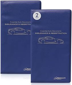 Andalus Auto Registration & Insurance Card Holder Pack of 2, Waterproof Essential Car Registration Holder with Hook & Velcro Closure, Perfect for Every Vehicles Glove Boxes (Blue - 9.5" x 5.15")
